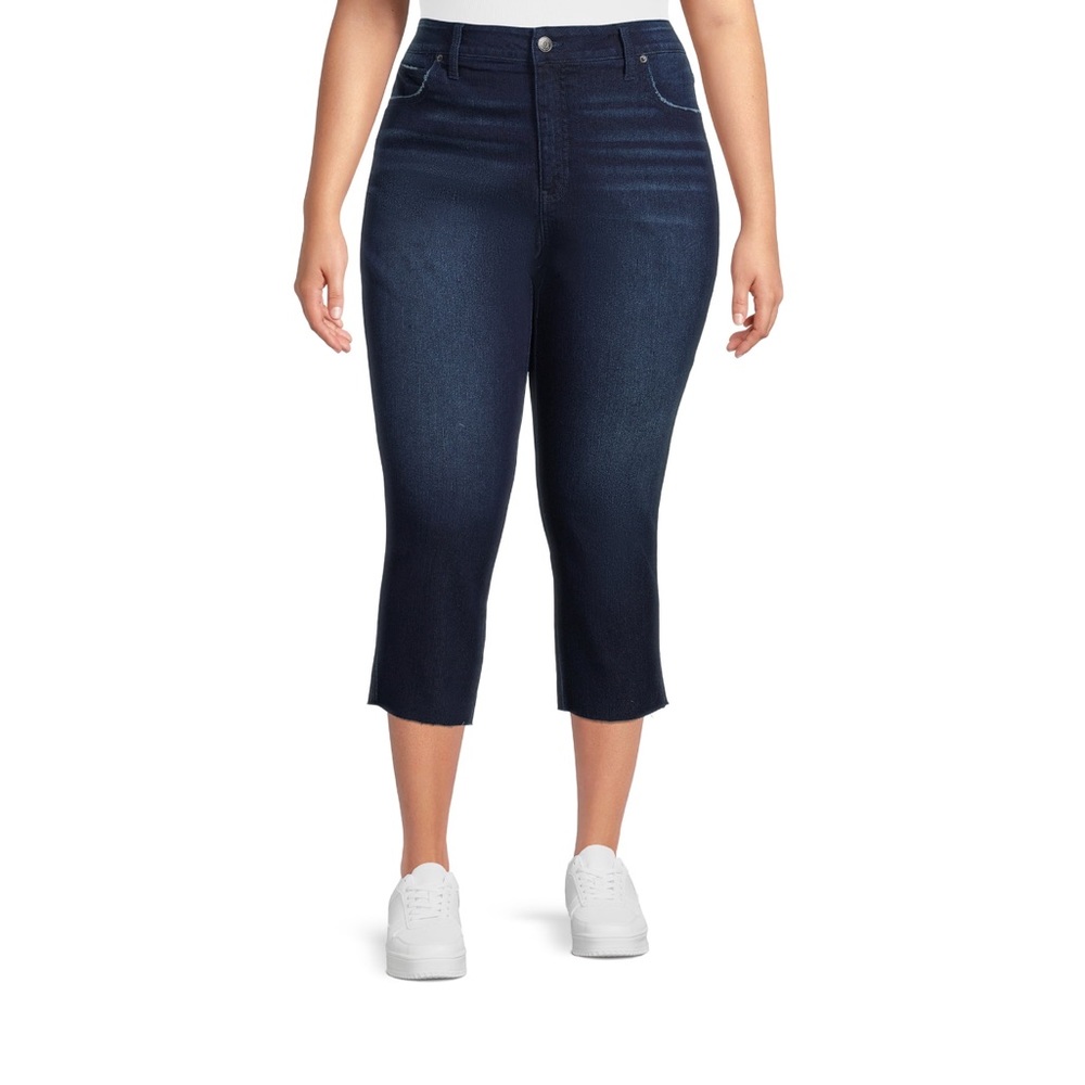 NWT Terra & Sky Women's Plus Size High Rise Skinny Capri Jeans Size: 24W